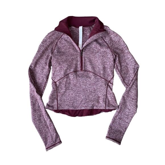 Lululemon Always Alert 1/2 Zip in Heathered Garnet - Picture 7 of 14